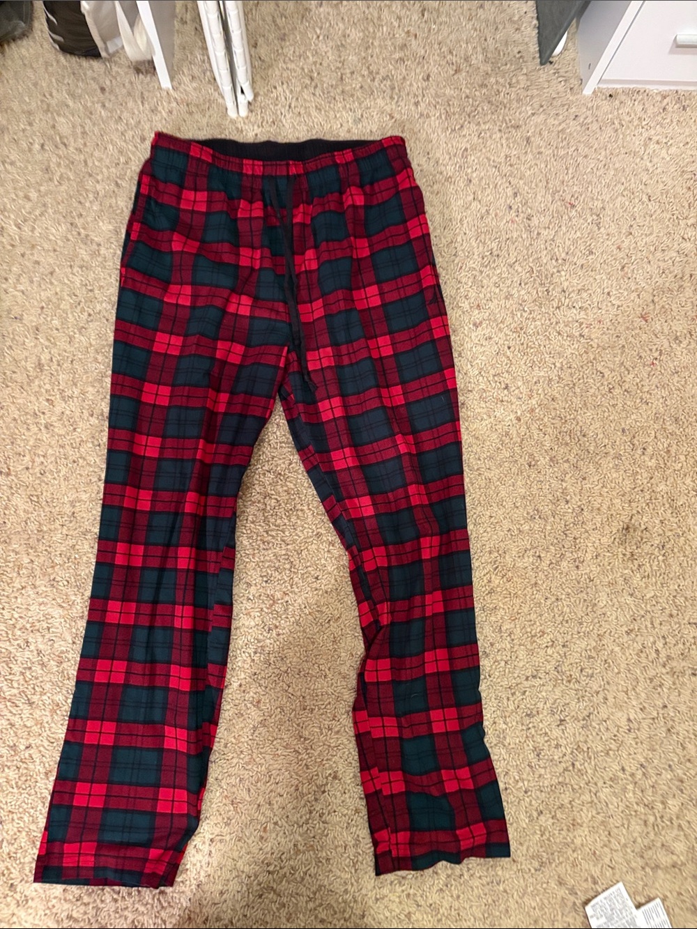 Mens Red and Black Plaid Lounge Pants